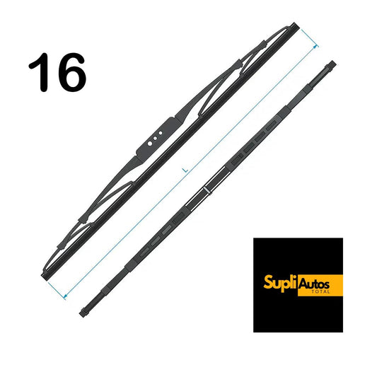 16 ESCOBILLA LIMPIARABRISAS  -CO PILOTO , -Modelo RIO, SOLUTO -  SCOBILLA SMARTFLEX FLAT WIPER 16 WB5589 LOC:E10