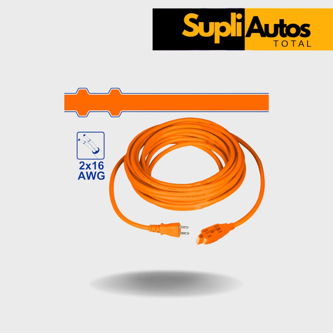 Extensión Eléctrica Polarizada 125V-60Hz 2X16aw Long 10M Corriente: 13A Extensión Naranja LOC:R6