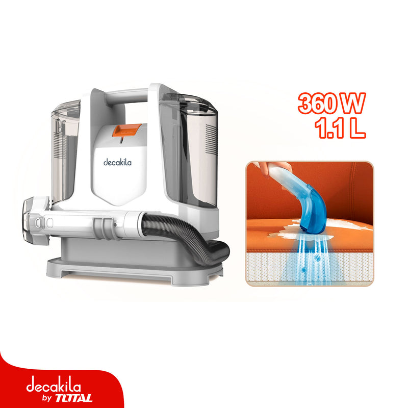 Aspiradora De Agua Limpiador De Alfombras Y Tapicería Portátil 360W 120V 60Hz 1.1L Aspiración 9Kpa. Incluye Escobilla. Quita Manchas CUVC006W