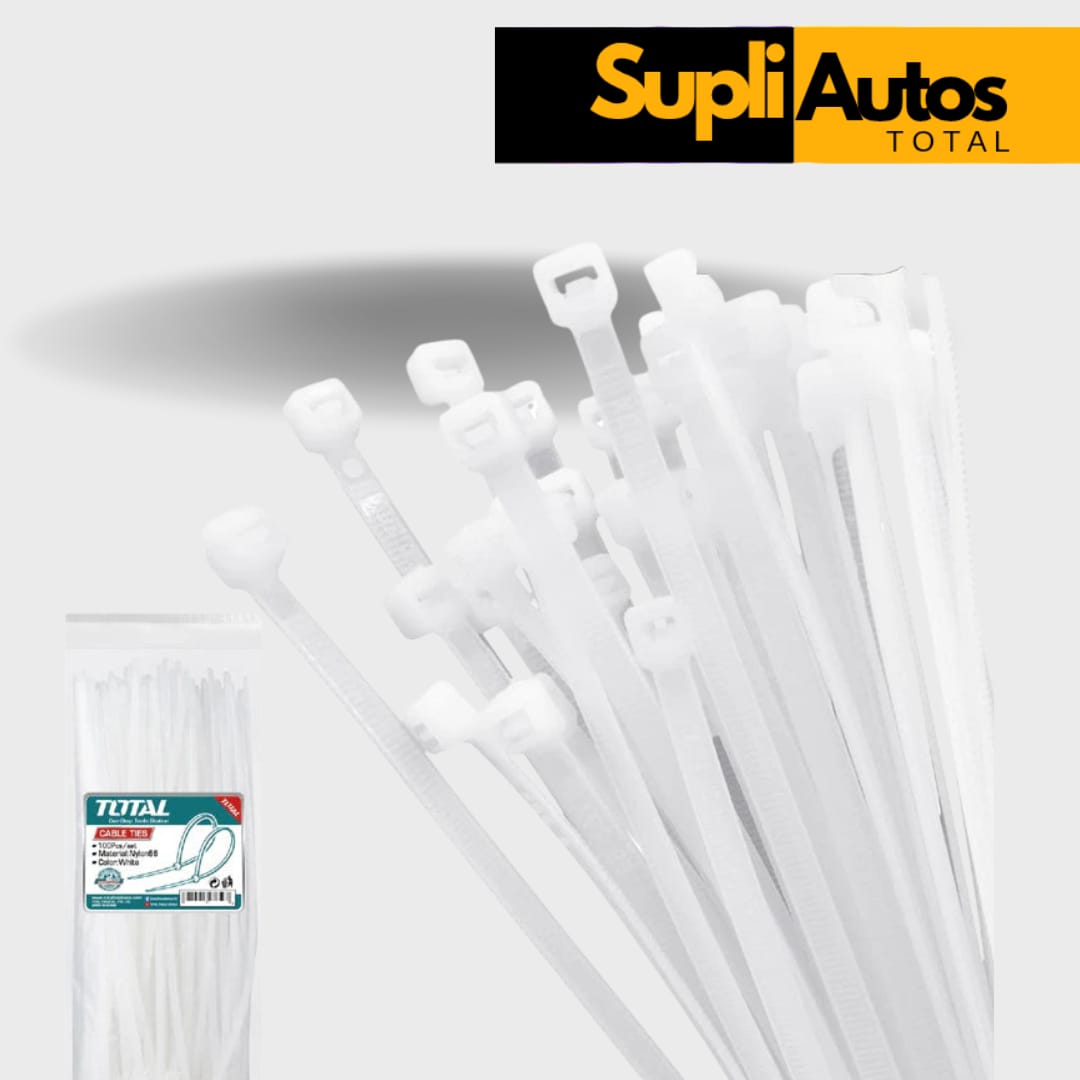 Zunchos TOTAL TOOLS (100 Piezas) Color Blanco THTCT1001 LOC:D8